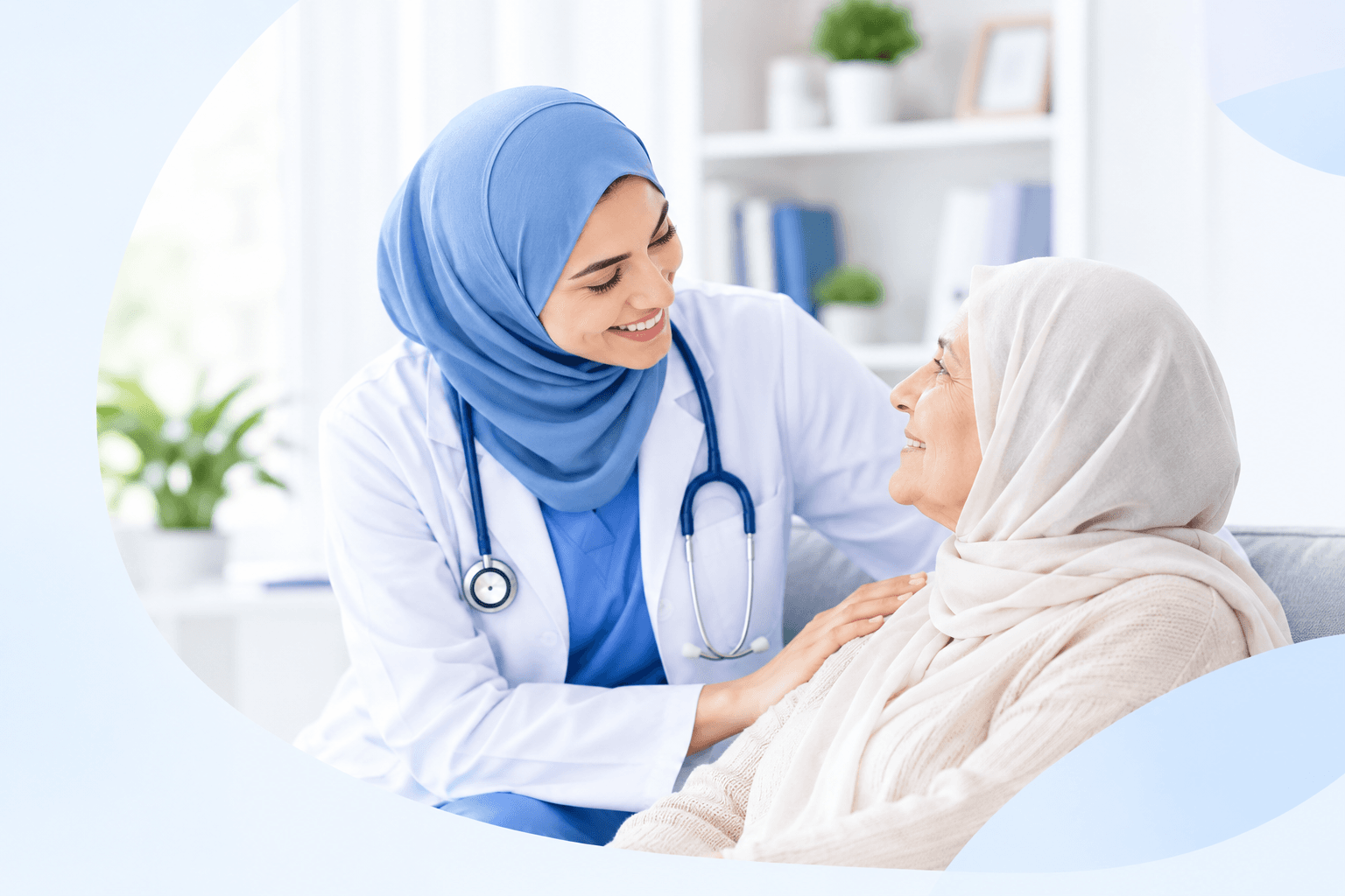 A caregiver supporting a patient at home
